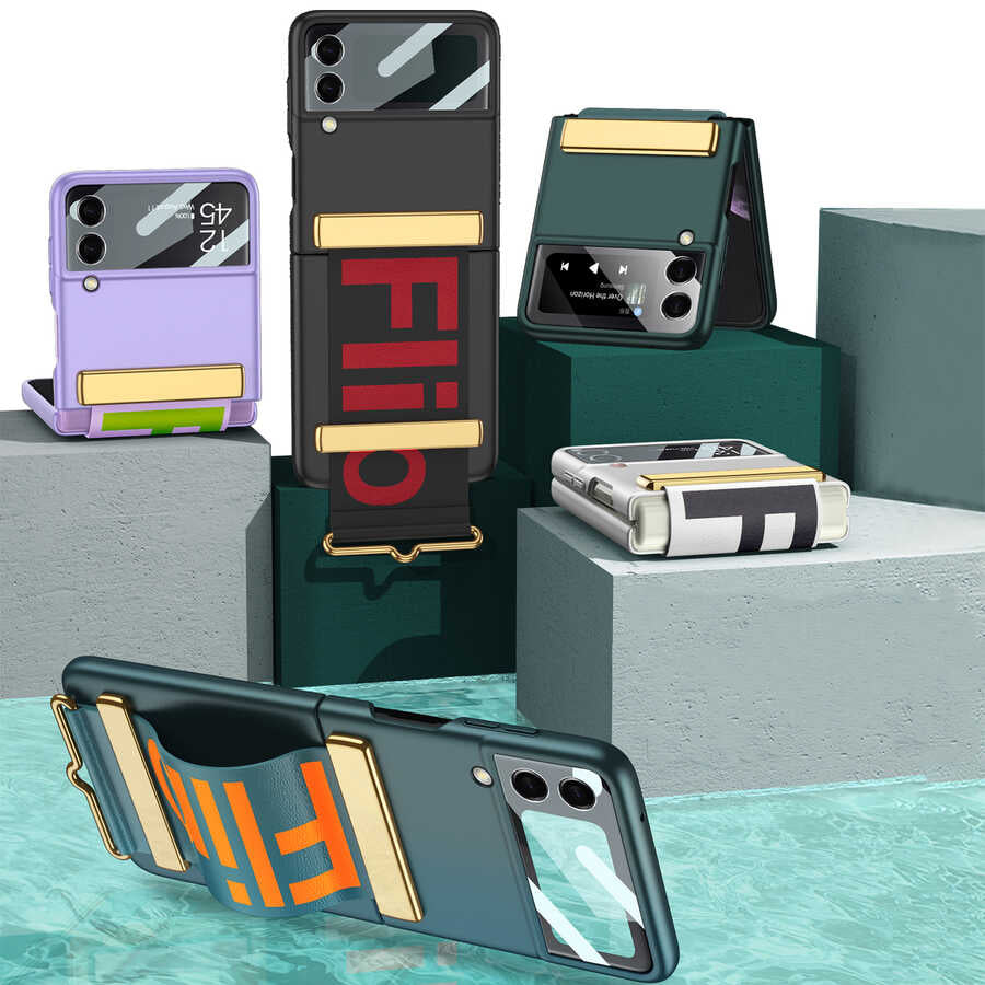 Galaxy Z Flip 3 Kılıf Zore Flio Kıpta Kapak Gümüş