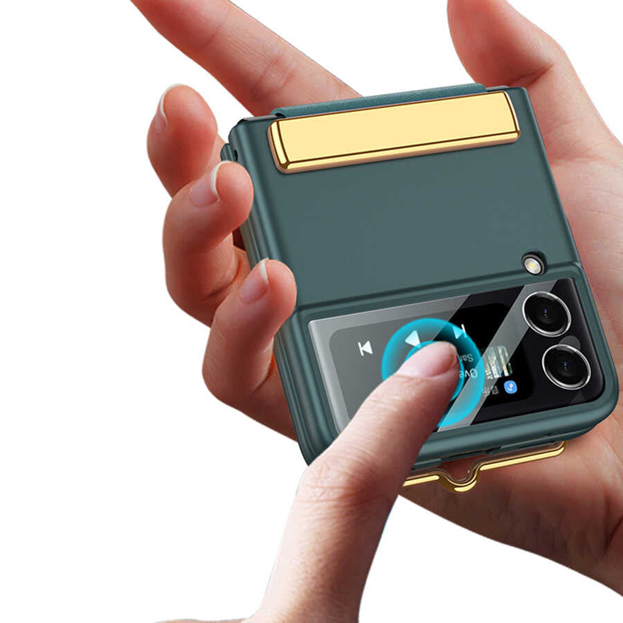 Galaxy Z Flip 3 Kılıf Zore Flio Kıpta Kapak Gümüş