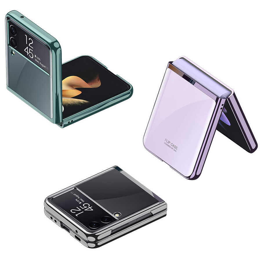 Galaxy Z Flip 3 Kılıf Zore Kıpta Kapak Mor