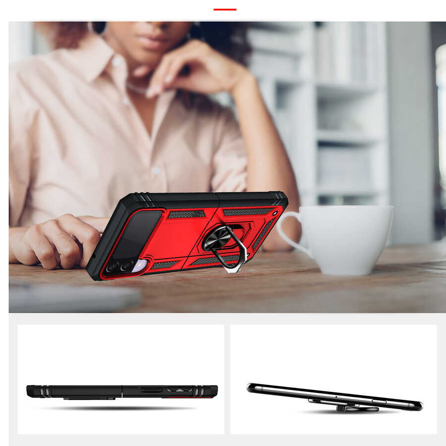 Galaxy Z Flip 3 Kılıf Zore Vega Kapak Rose Gold