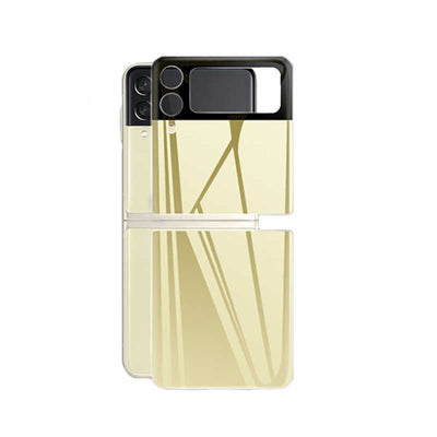 Galaxy Z Flip 3 Zore 3D Standart 2 in 1 Arka Koruyucu Gold