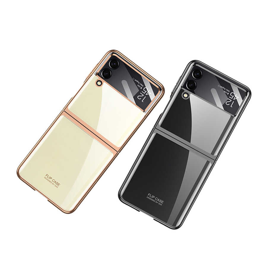 Galaxy Z Flip 4 Kılıf Zore Kıpta Lensli Kapak Koyu Yeşil