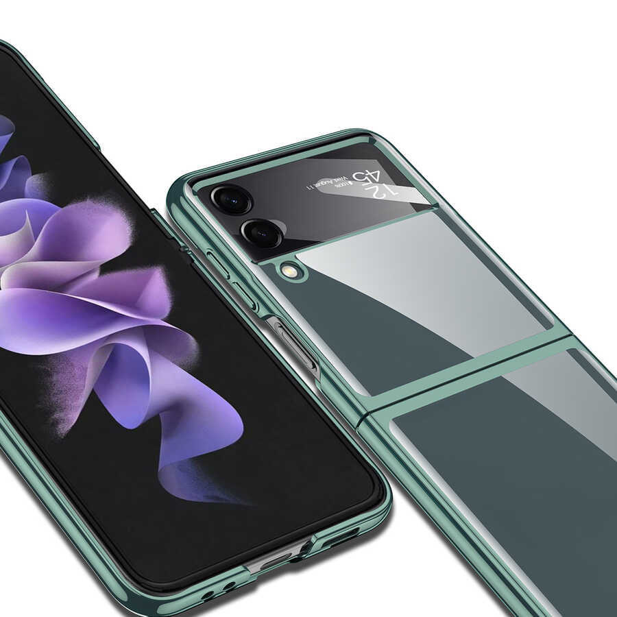 Galaxy Z Flip 4 Kılıf Zore Kıpta Lensli Kapak Mor