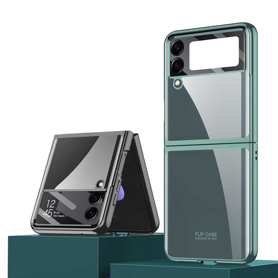 Galaxy Z Flip 4 Kılıf Zore Kıpta Lensli Kapak Renksiz