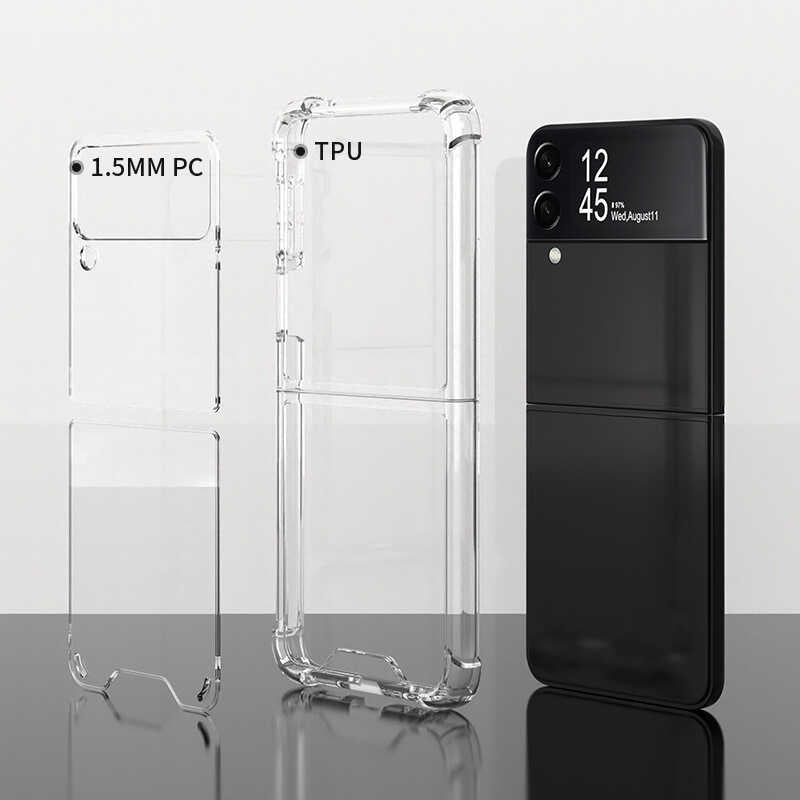 Galaxy Z Flip 4 Kılıf Zore Nitro Anti Shock Silikon Renksiz