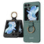 Galaxy Z Flip 5 Kılıf Zore Kıpta Yüzüklü Flip Sert Kapak Siyah