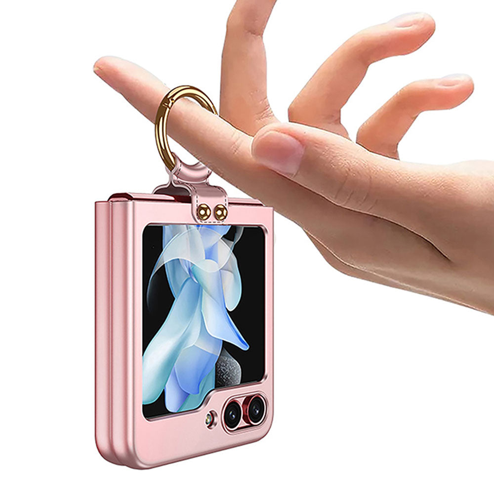 Galaxy Z Flip 5 Kılıf Zore Kıpta Yüzüklü Flip Sert Kapak Mor