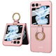 Galaxy Z Flip 5 Kılıf Zore Kıpta Yüzüklü Flip Sert Kapak Pembe