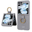 Galaxy Z Flip 5 Kılıf Zore Kıpta Yüzüklü Flip Sert Kapak Gri