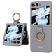Galaxy Z Flip 5 Kılıf Zore Kıpta Yüzüklü Flip Sert Kapak Gri