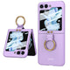 Galaxy Z Flip 5 Kılıf Zore Kıpta Yüzüklü Flip Sert Kapak Mor