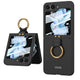 Galaxy Z Flip 5 Kılıf Zore Kıpta Yüzüklü Flip Sert Kapak Siyah