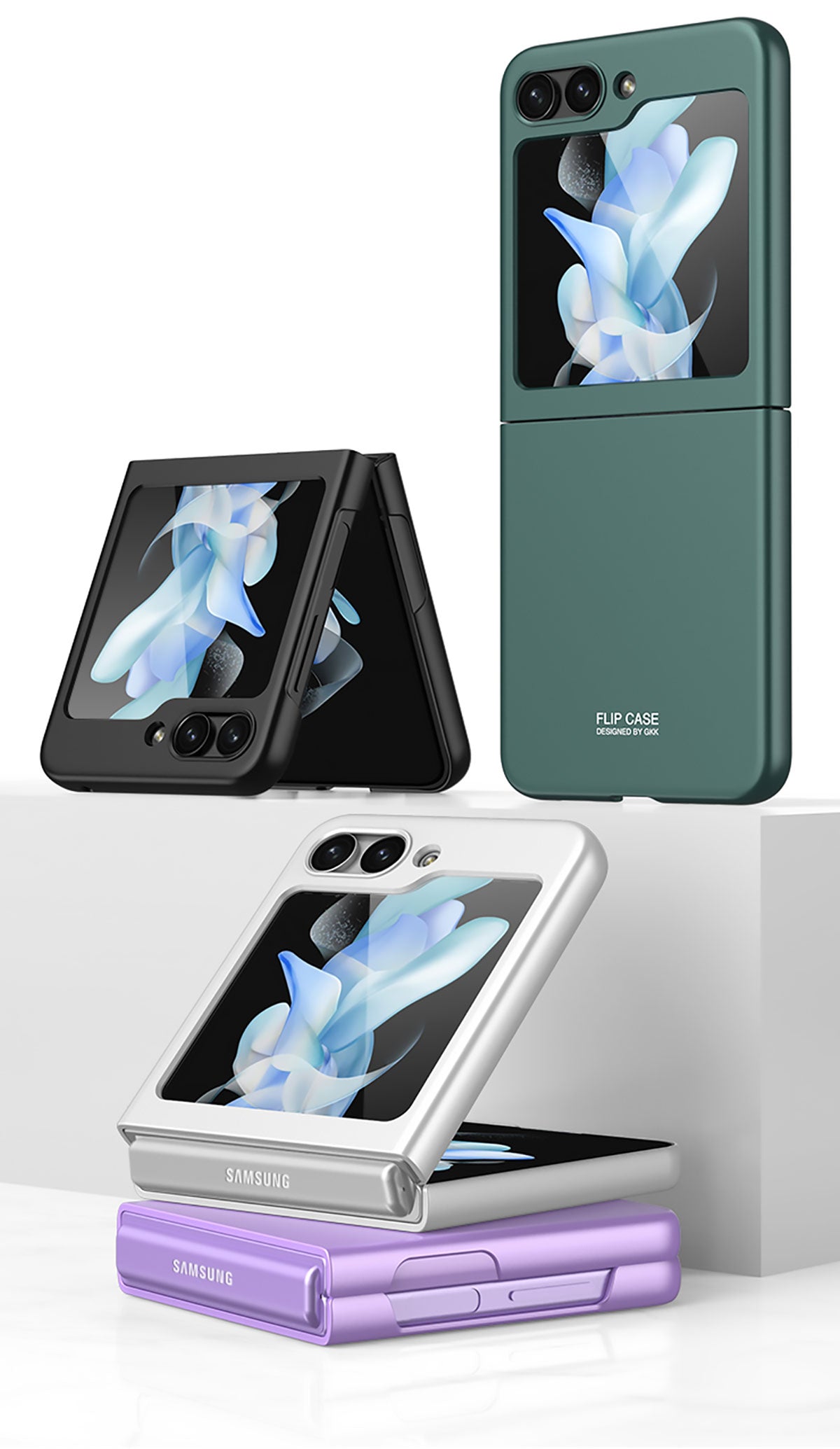 Galaxy Z Flip 5 Kılıf Zore Sert Kıpta Kapak Mor