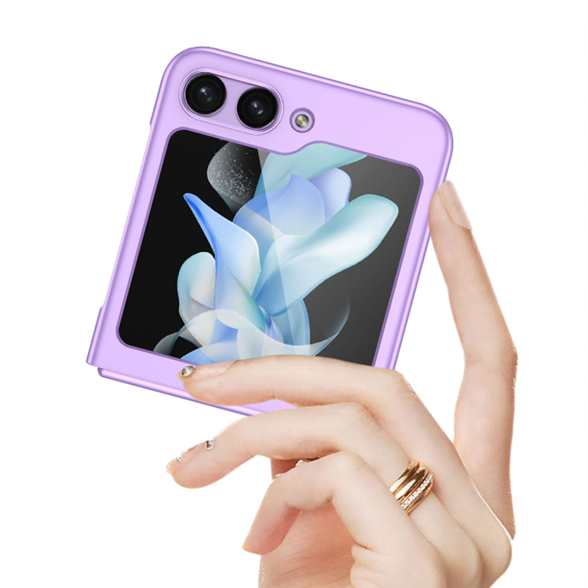 Galaxy Z Flip 5 Kılıf Zore Sert Kıpta Kapak Koyu Yeşil
