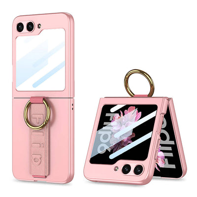 Galaxy Z Flip 6 Kılıf Kamera Korumalı Yüzüklü Zore Flip Ring Kıpta Kapak Siyah