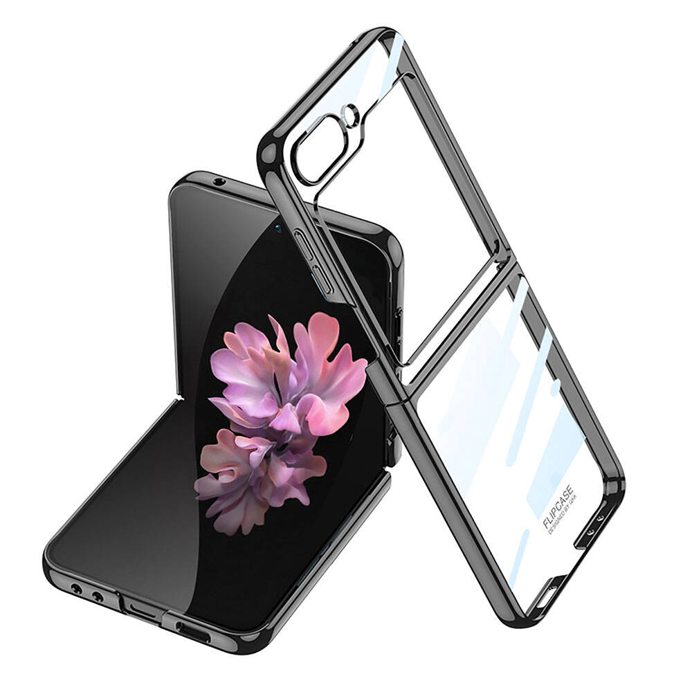 Galaxy Z Flip 6 Kılıf Zore Full Camlı Kıpta Kapak Mor