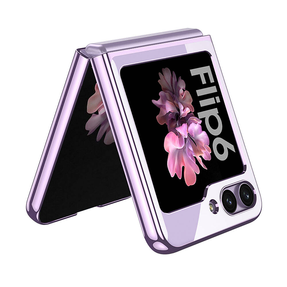 Galaxy Z Flip 6 Kılıf Zore Full Camlı Kıpta Kapak Siyah