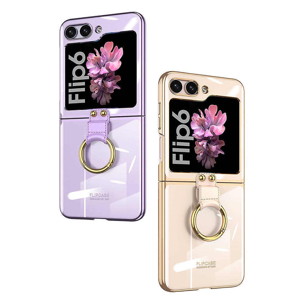 Galaxy Z Flip 6 Kılıf Zore Yüzüklü Kıpta Kapak Mavi