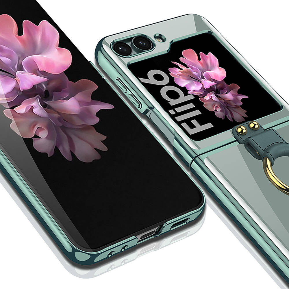 Galaxy Z Flip 6 Kılıf Zore Yüzüklü Kıpta Kapak Mavi