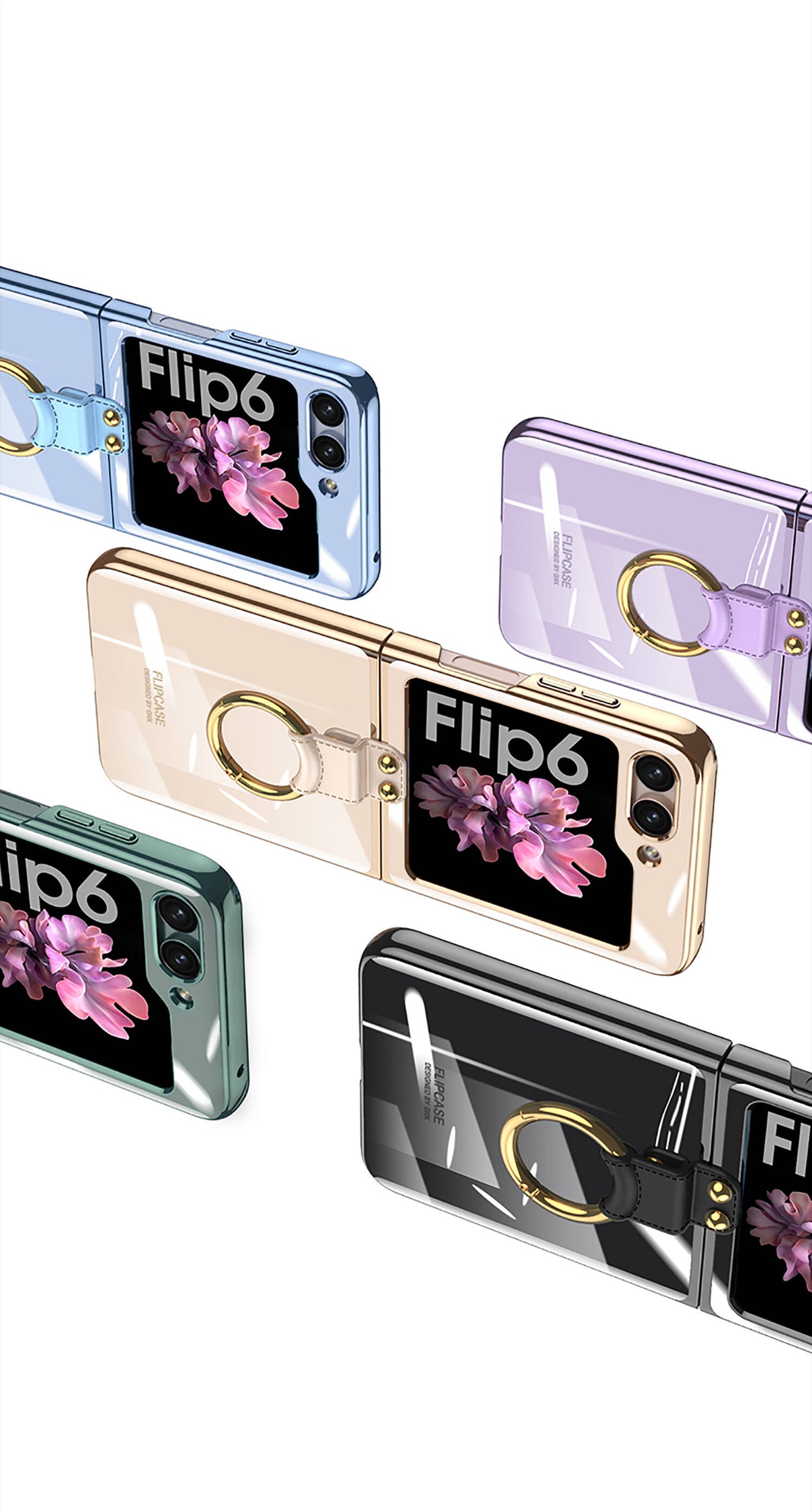 Galaxy Z Flip 6 Kılıf Zore Yüzüklü Kıpta Kapak Koyu Yeşil