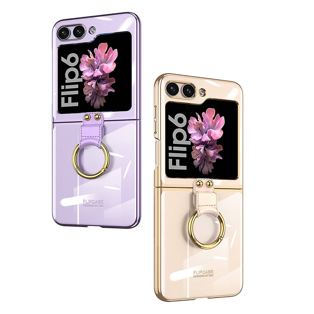 Galaxy Z Flip 6 Kılıf Zore Yüzüklü Kıpta Kapak Koyu Yeşil