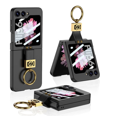 Galaxy Z Flip 6 Kılıf Zore Z Harfli Yüzüklü Kıpta Kapak Titanyum-Gri