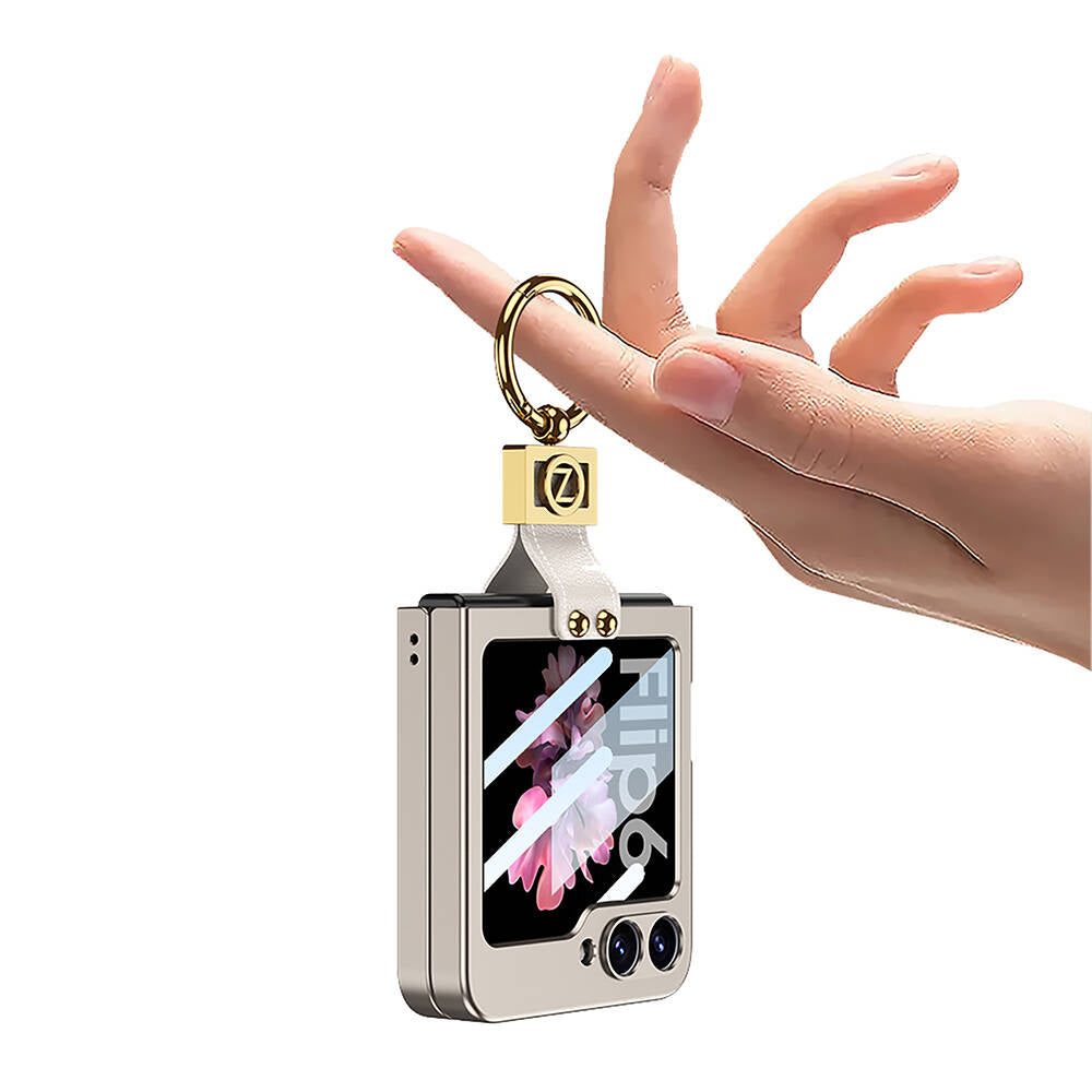 Galaxy Z Flip 6 Kılıf Zore Z Harfli Yüzüklü Kıpta Kapak Yeşil
