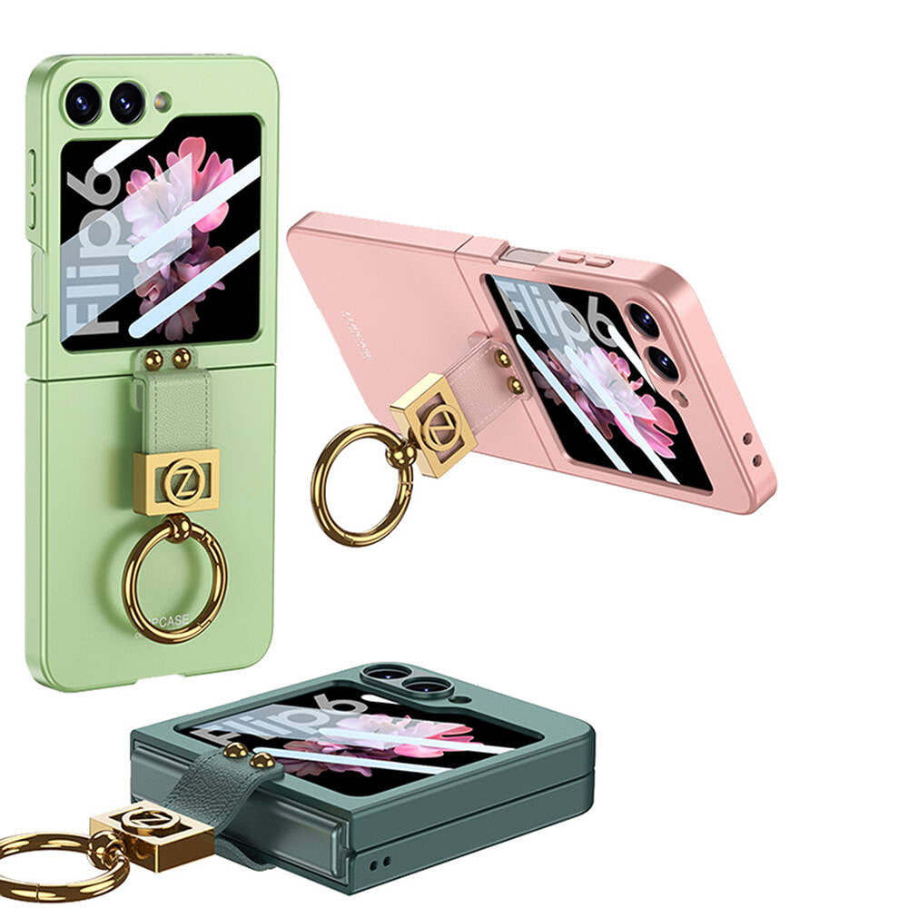 Galaxy Z Flip 6 Kılıf Zore Z Harfli Yüzüklü Kıpta Kapak Titanyum-Gri