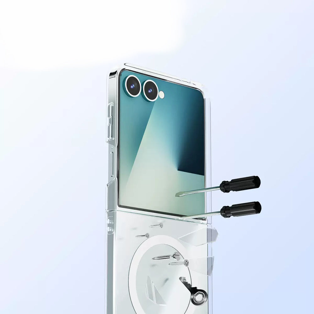 Galaxy Z Flip 7 Kılıf Kamera Korumalı M-safe Sert PC Zore Porto Kapak Şeffaf