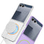 Galaxy Z Flip 7 Kılıf Wireless Şarj Özellikli Zore Kıpta M-safe Kapak Lacivert