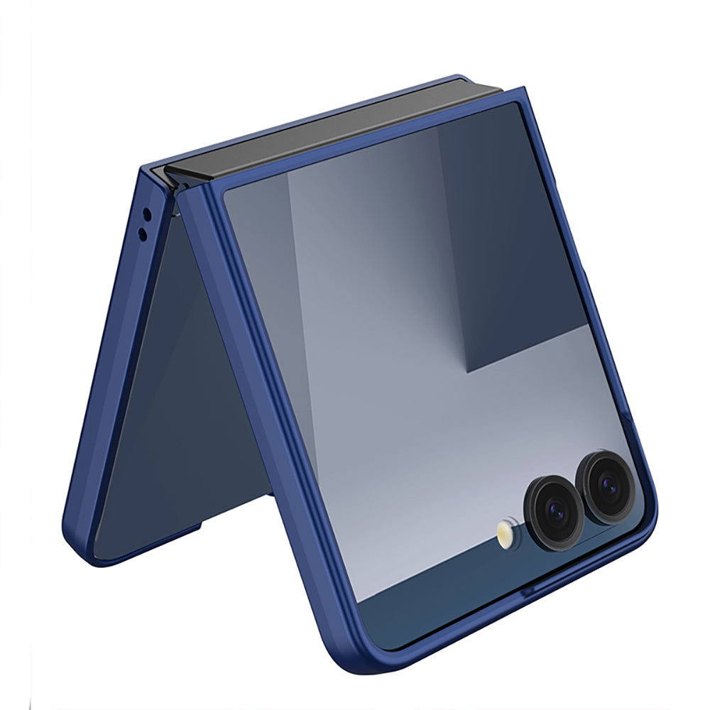 Galaxy Z Flip 7 Kılıf Wireless Şarj Özellikli Zore Kıpta M-safe Kapak Lacivert