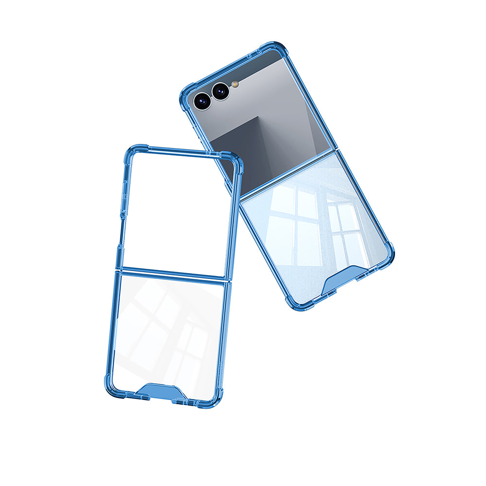 Galaxy Z Flip 7 Kılıf Zore Full Camlı Kıpta Kapak Siyah