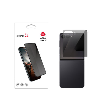 Galaxy Z Flip 7 Zore New 5D Privacy Temperli Ekran Koruyucu Siyah