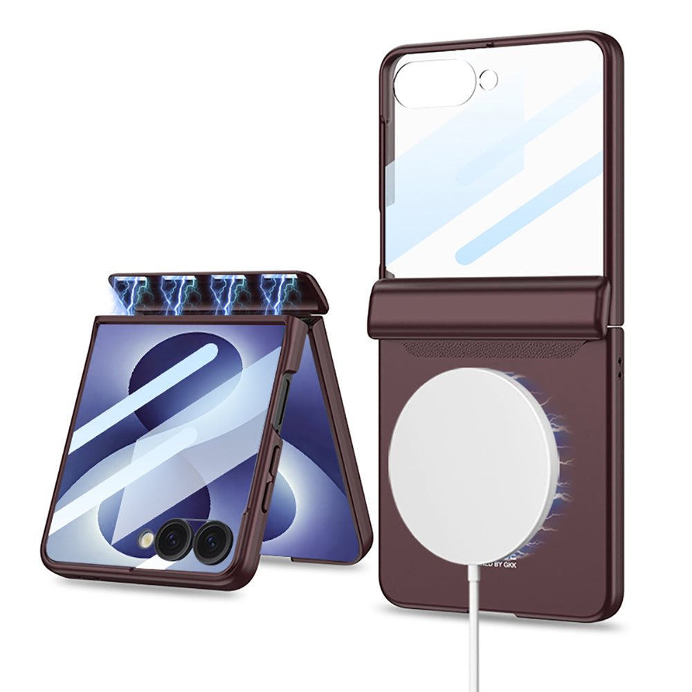 Galaxy Z Flip 8 Kılıf M-safe Şarj Özellikli Zore Kıpta KPT-04 Sert PC Kapak