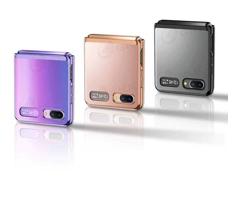 Galaxy Z Flip Kılıf Zore Kıpta Kapak Siyah