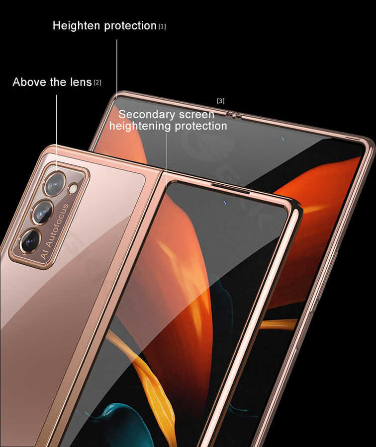 Galaxy Z Fold 2 Kılıf Zore Kıpta Kapak Renksiz