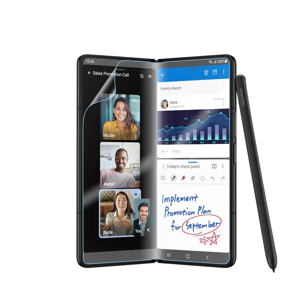 Galaxy Z Fold 2 Zore Hizalama Aparatlı S-Fit Body Ekran Koruyucu Renksiz
