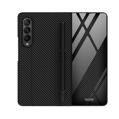 Galaxy Z Fold 3 Kılıf Zore Kalem Bölmeli Droga Kılıf Siyah