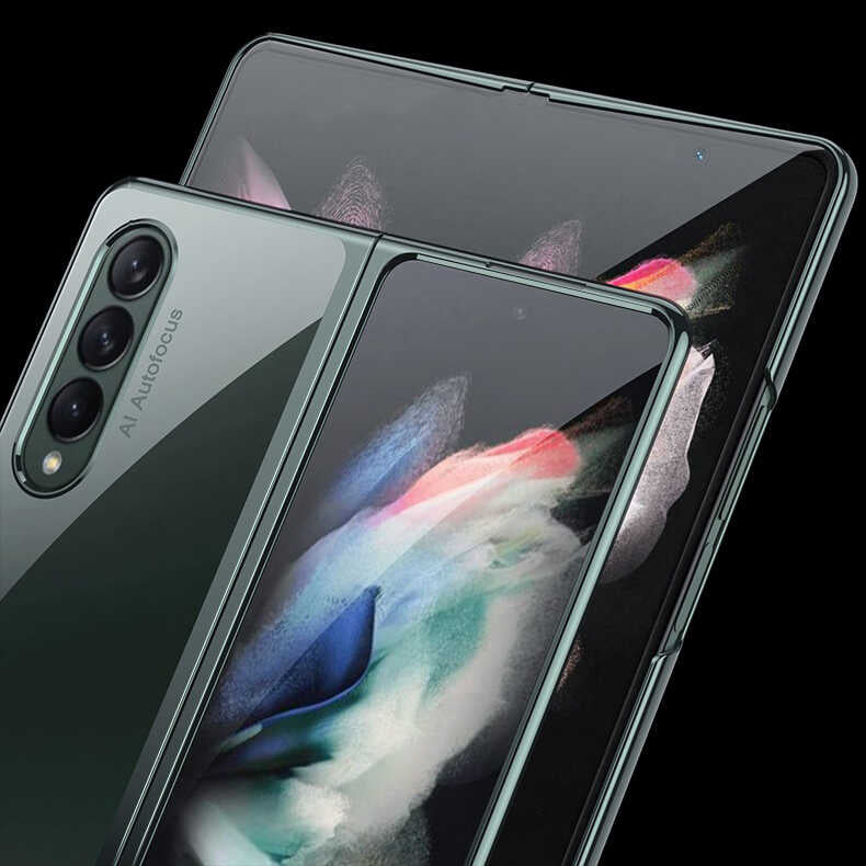 Galaxy Z Fold 3 Kılıf Zore Kıpta Kapak Renksiz