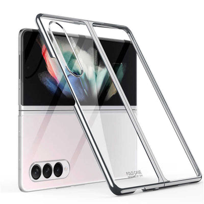 Galaxy Z Fold 3 Kılıf Zore Kıpta Kapak Gümüş