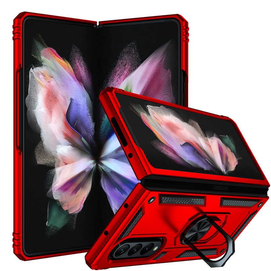Galaxy Z Fold 3 Kılıf Zore Vega Kapak Kırmızı