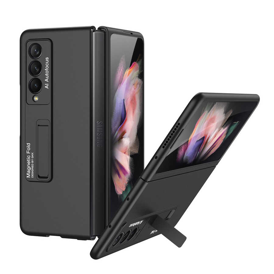 Galaxy Z Fold 3 Kılıf Zore Z-Stand Kılıf Siyah
