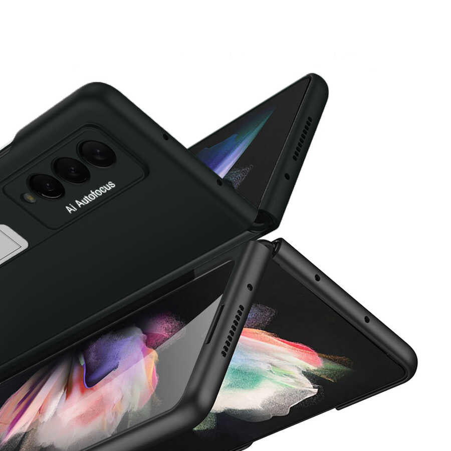 Galaxy Z Fold 3 Kılıf Zore Z-Stand Kılıf Siyah