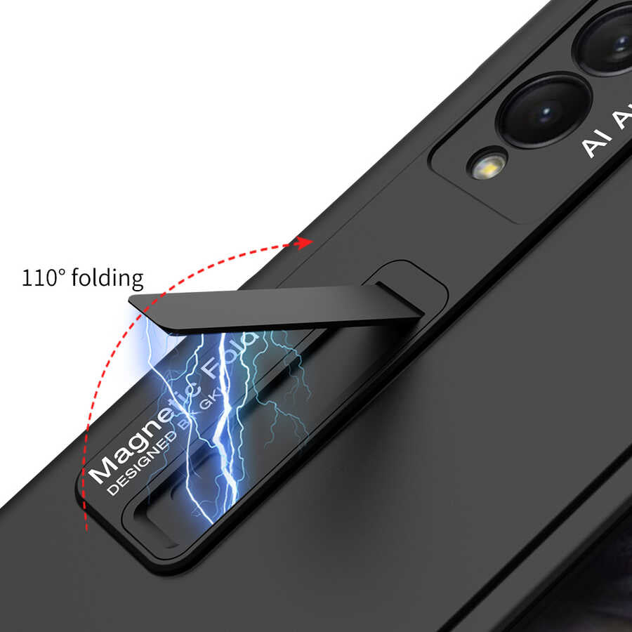Galaxy Z Fold 3 Kılıf Zore Z-Stand Kılıf Siyah