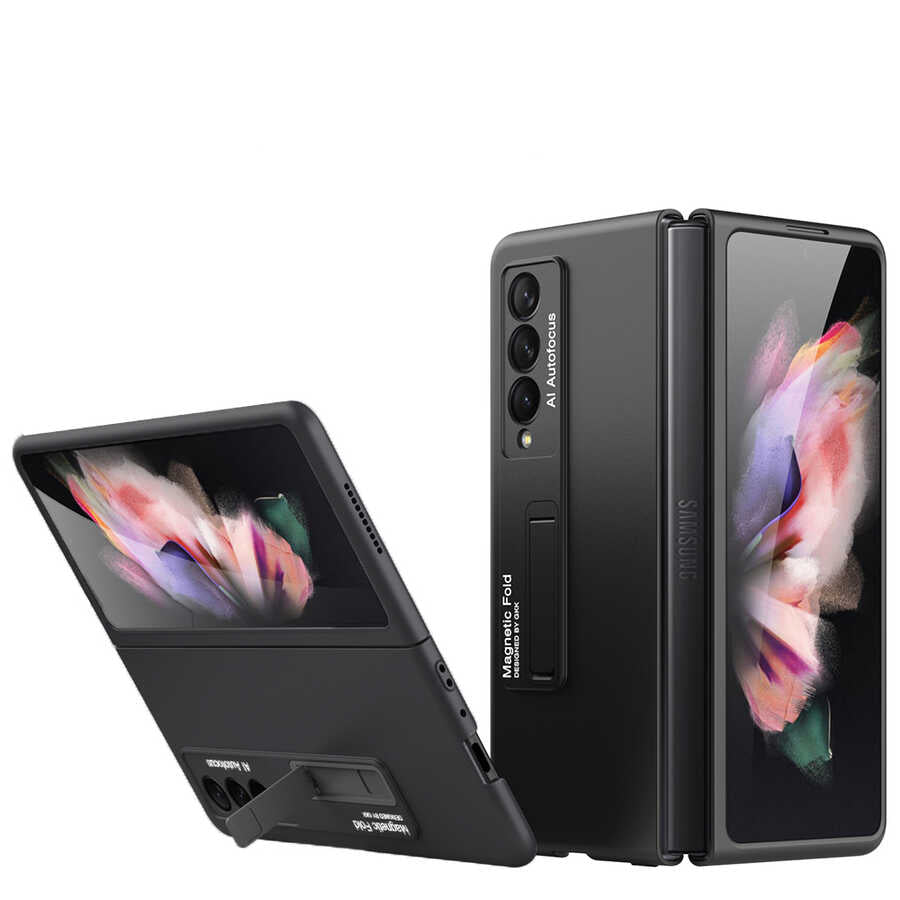Galaxy Z Fold 3 Kılıf Zore Z-Stand Kılıf Siyah