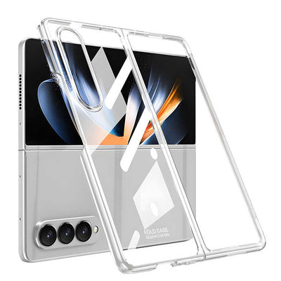 Galaxy Z Fold 4 Kılıf Zore Full Camlı Kıpta Kapak Renksiz