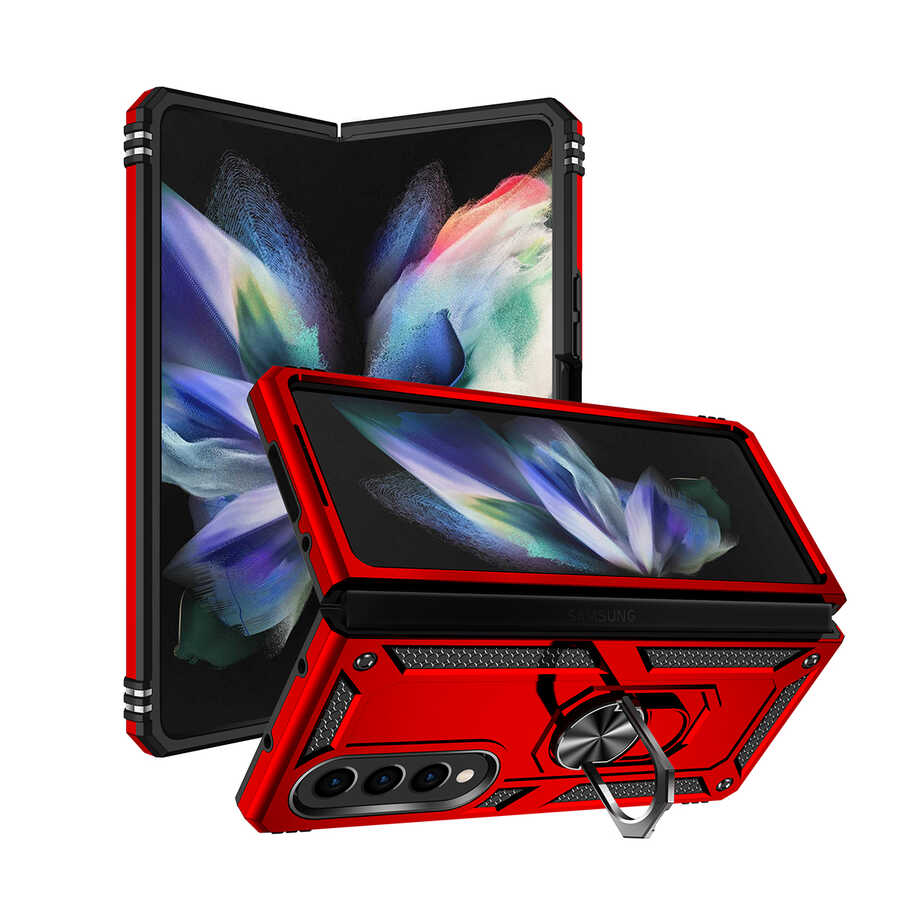 Galaxy Z Fold 4 Kılıf Zore Vega Kapak Kırmızı