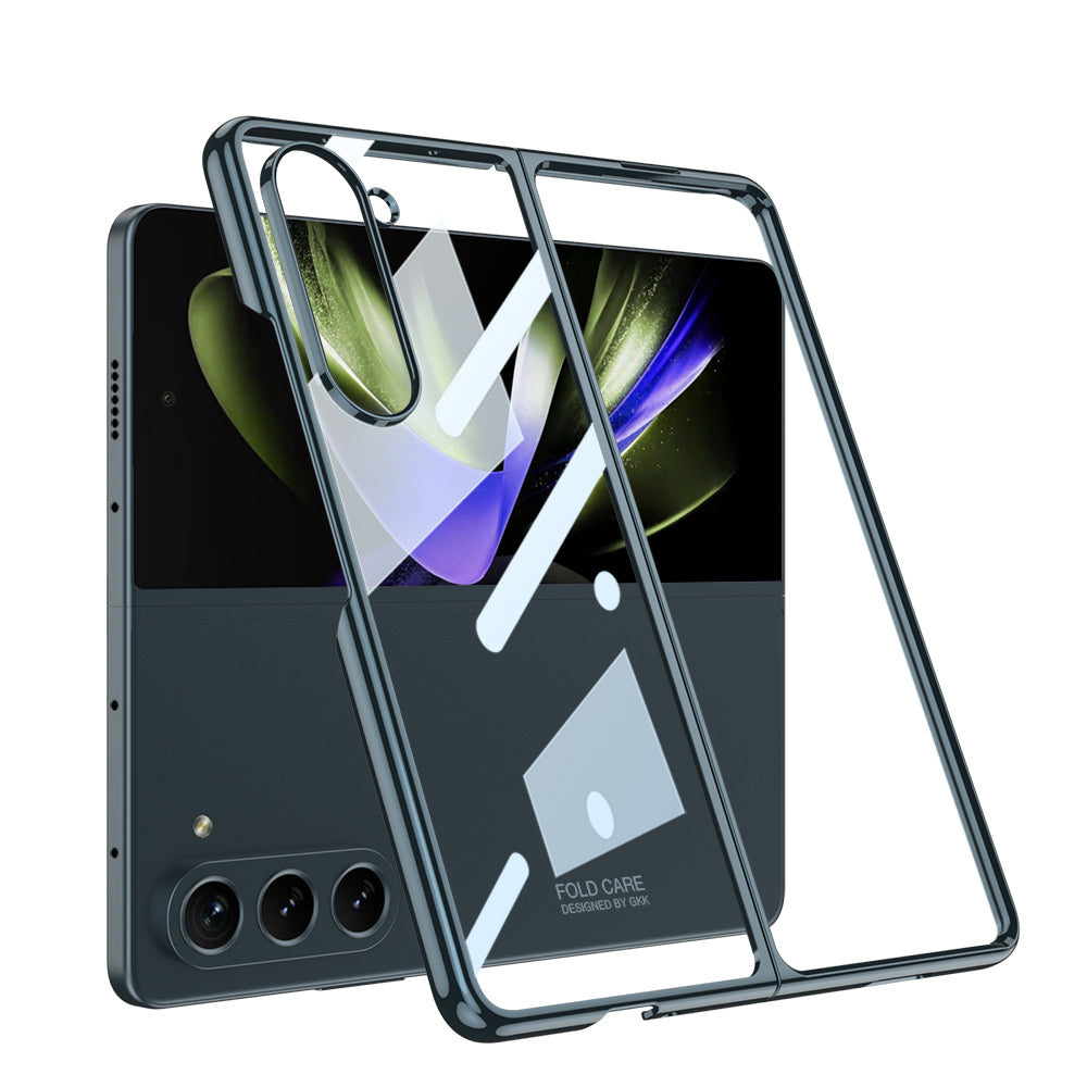 Galaxy Z Fold 5 Kılıf Zore Full Camlı Kıpta Kapak Gold