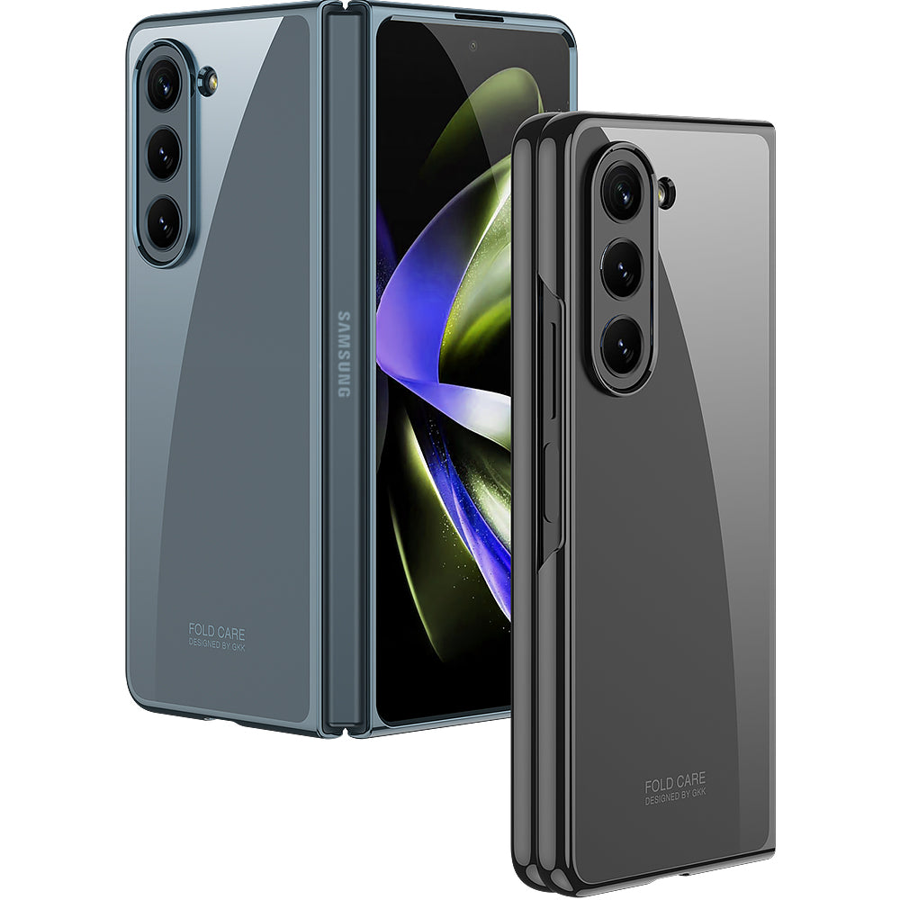Galaxy Z Fold 5 Kılıf Zore Full Camlı Kıpta Kapak Gold
