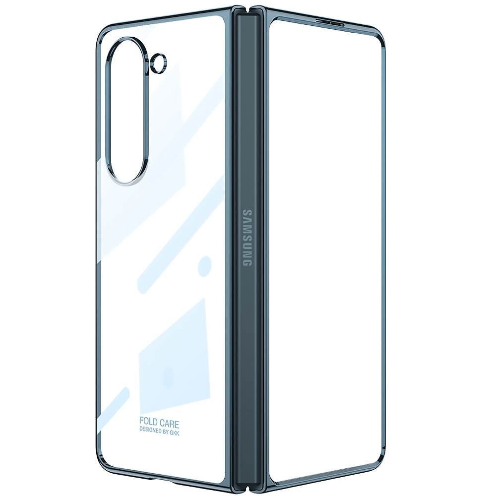Galaxy Z Fold 5 Kılıf Zore Full Camlı Kıpta Kapak Gümüş Yeşili